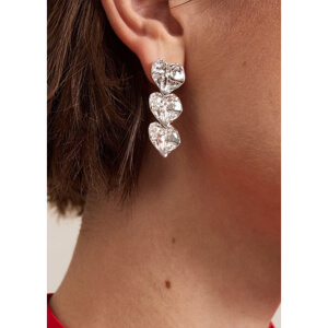 Phase Eight Silver Triple Heart Earrings